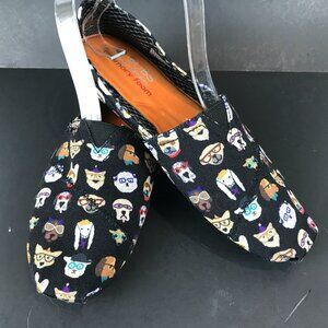 Bobs Black Canvas Dog Them Slip ons, US 8.5, EU 38.5